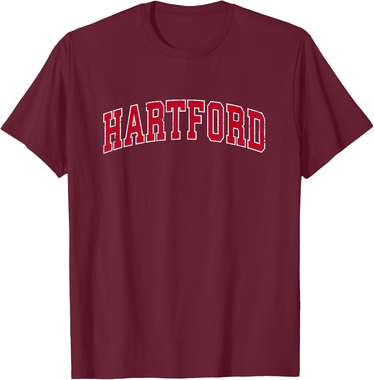 Hartford Connecticut CT Vintage Sports Design Red Design T-Shirt - T-Shirt | Maroon