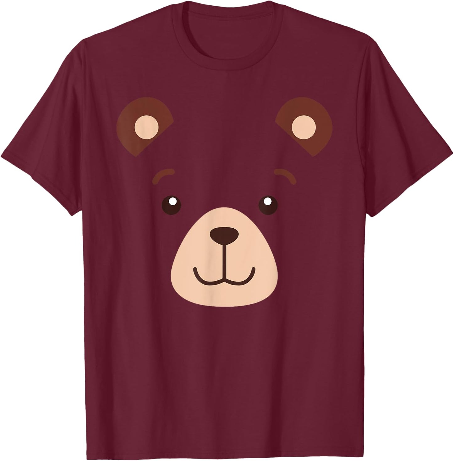 Bear Face Halloween Costume Kids Boy Girl Adult Gift T-Shirt - T-Shirt | Maroon