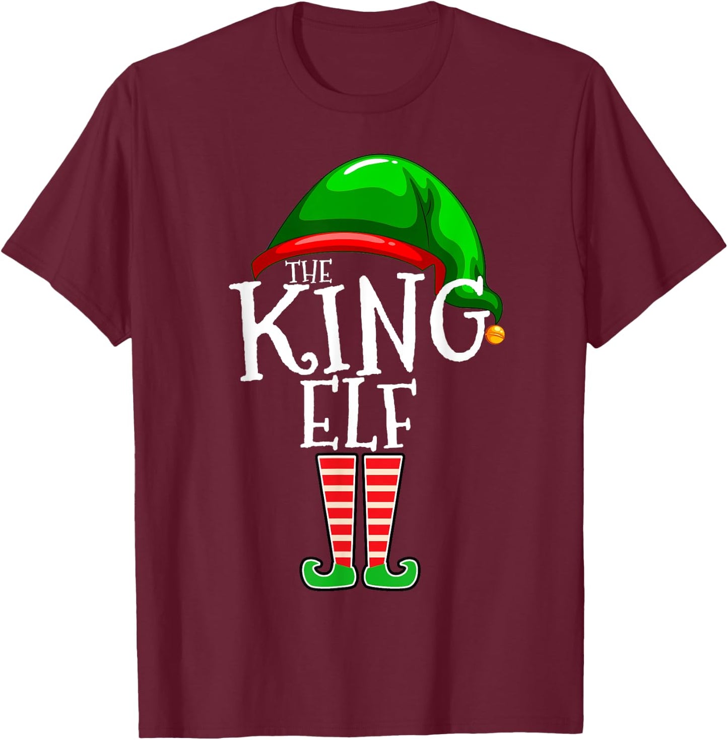 The King Elf Family Matching Group Christmas Gift Couple T-Shirt - T-Shirt | Maroon