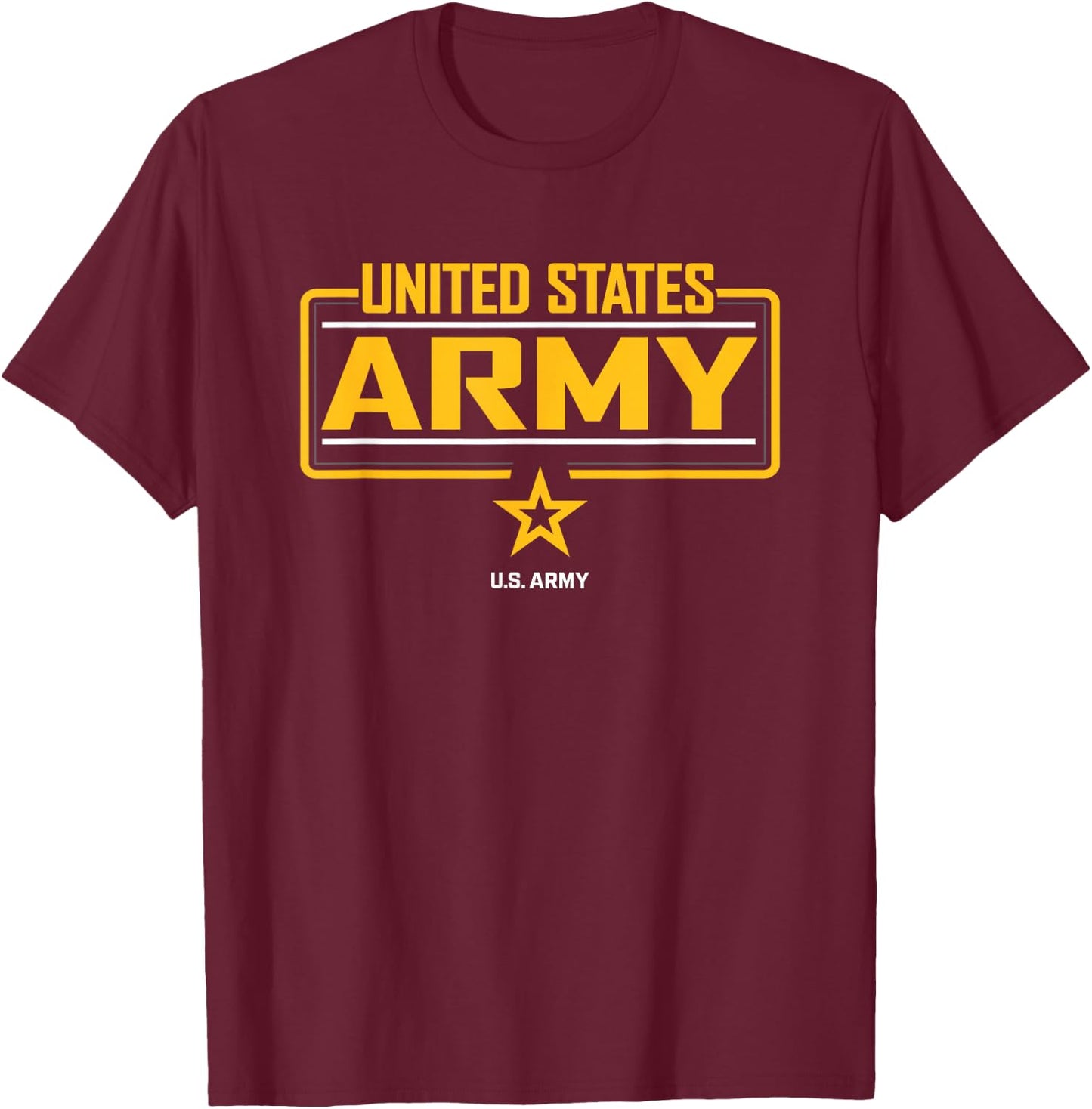 Military Army United States Green Star Officially Licensed T-Shirt - T-Shirt | Maroon