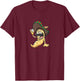 Gusano bigoton con sombrero T-Shirt - T-Shirt | Maroon