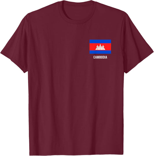 Cambodia Flag Shirt | Cambodian T-Shirt - T-Shirt | Maroon