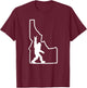 Bigfoot Rock and Roll Silhouette State of Idaho Sasquatch T-Shirt - T-Shirt | Maroon