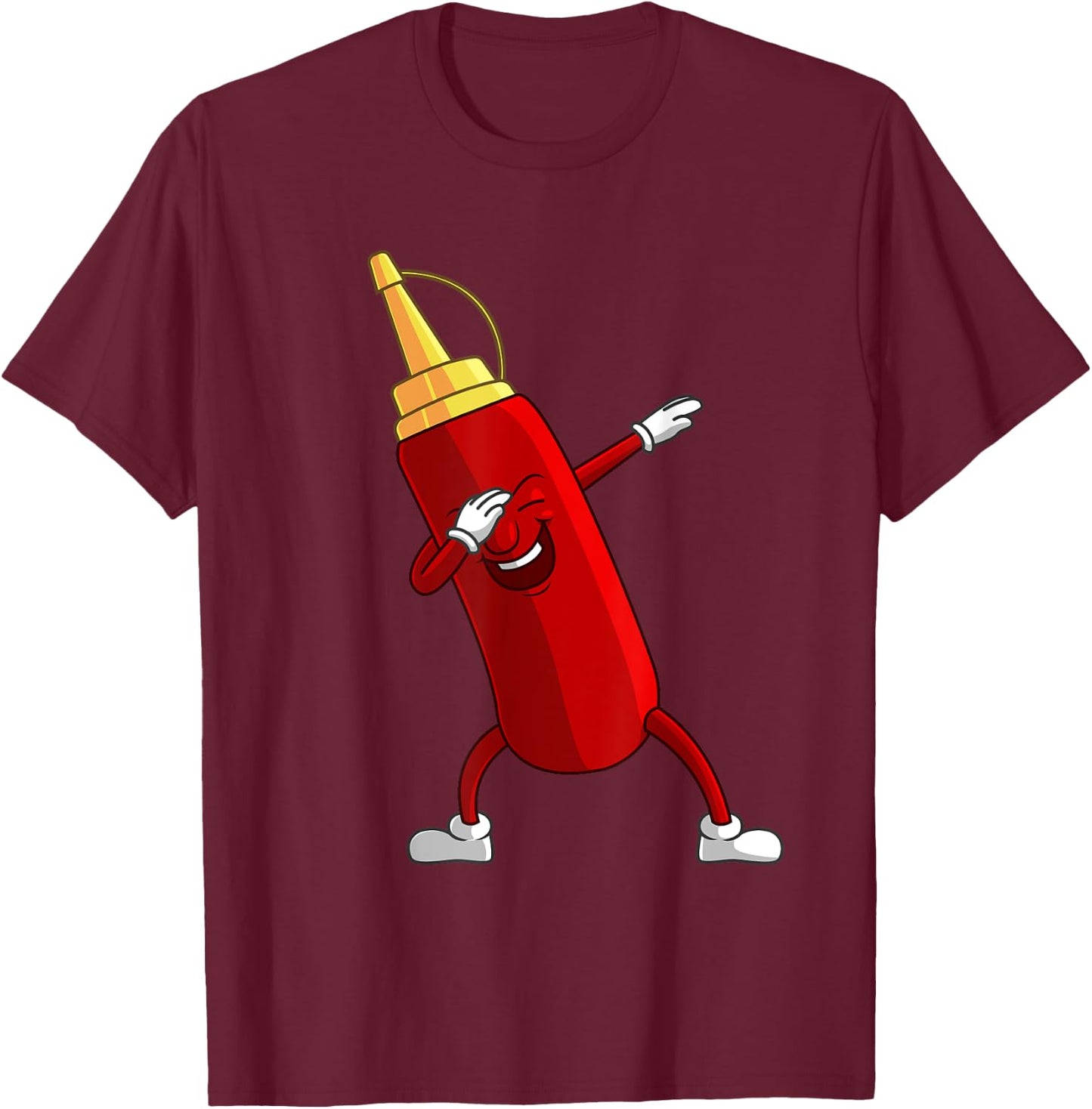Funny Dabbing Ketchup Lover Gift Kids Boy Cute Condiment T-Shirt - T-Shirt | Maroon
