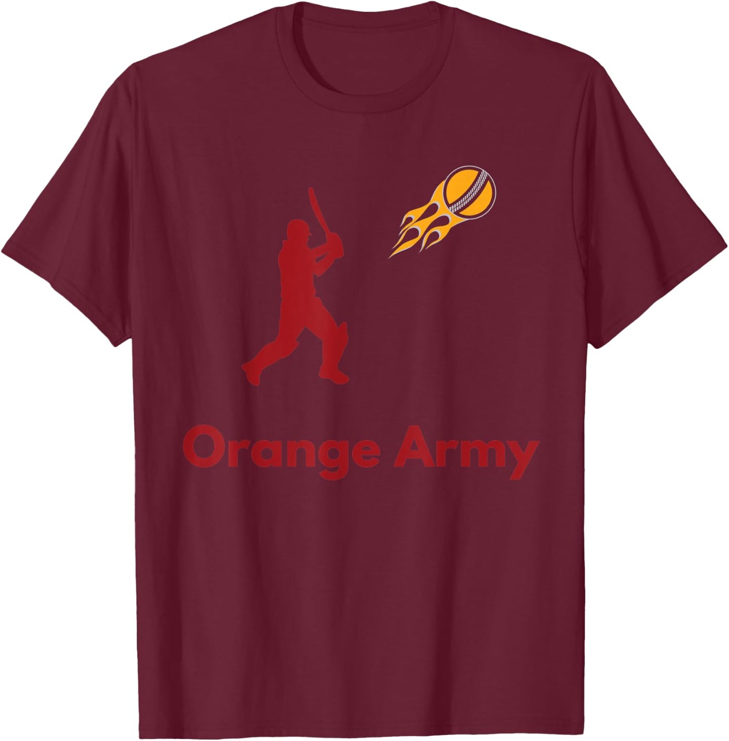 Hyderabad Cricket Fans Orange Army T-Shirt - T-Shirt | Maroon