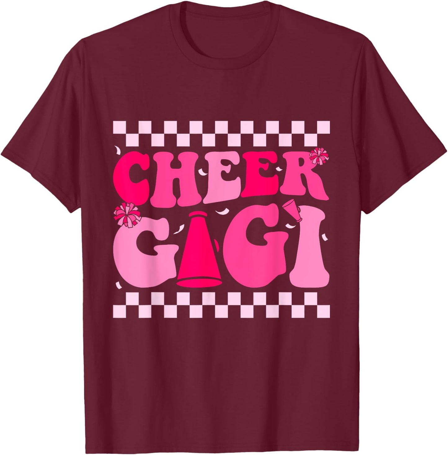 Cheer Gigi Cheerleading Cheerleader Grandma Women Cheer T-Shirt - T-Shirt | Maroon