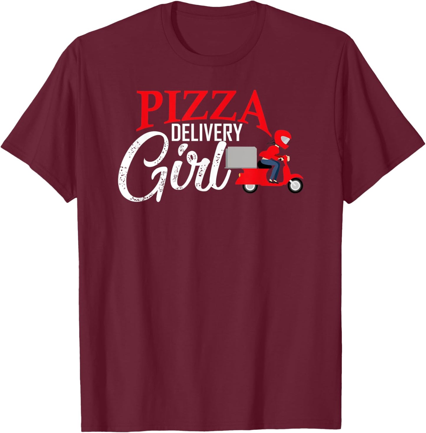 Pizza delivery girl matching pizza costume girls T-Shirt - T-Shirt | Maroon