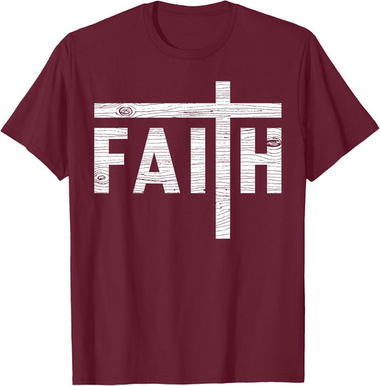 Christian Faith And Cross Jesus Believer Gift Women T-Shirt - T-Shirt | Maroon