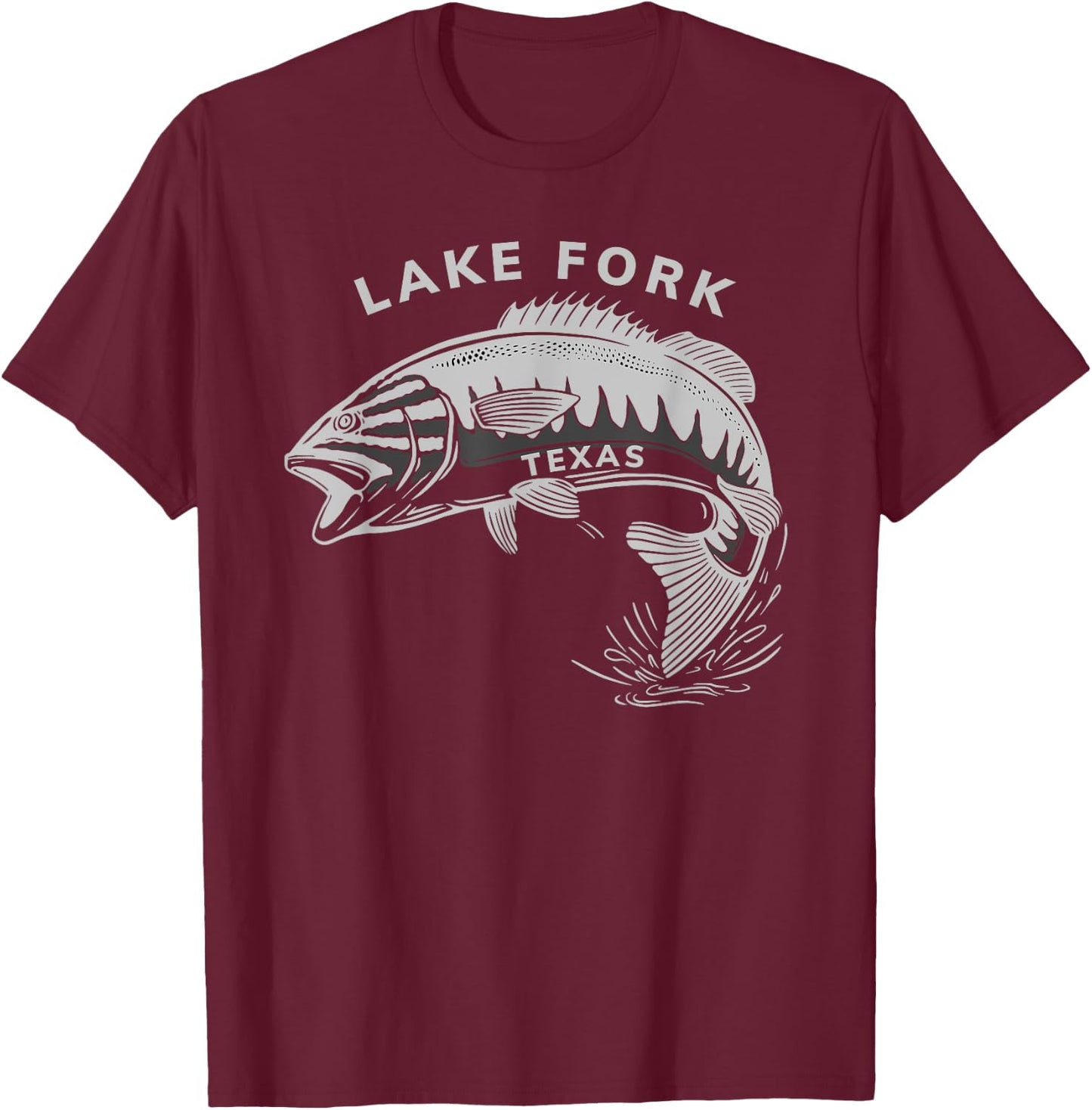 Lake Fork Texas T-Shirt - T-Shirt | Maroon