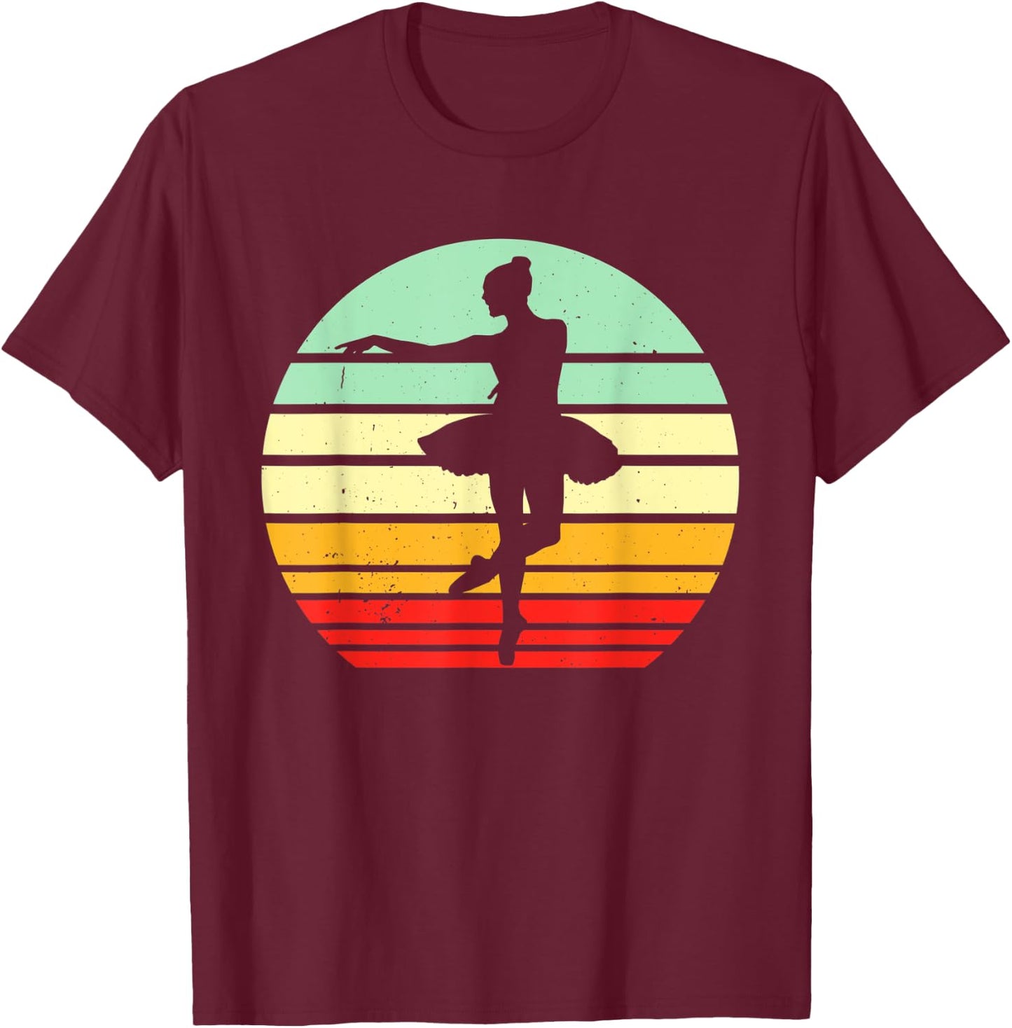Vintage Ballet 80s Retro Ballerina Dancer Dance Pose Ballet T-Shirt - T-Shirt | Maroon