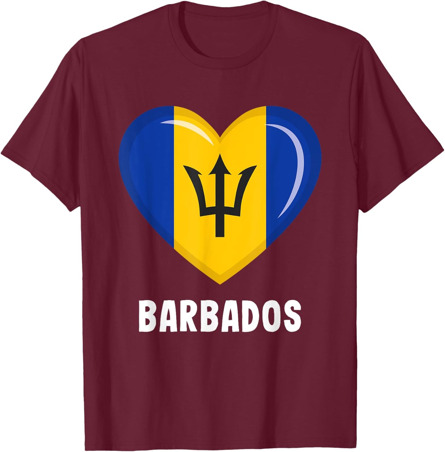 Barbados Flag Jersey | Barbadian T-Shirt - T-Shirt | Maroon