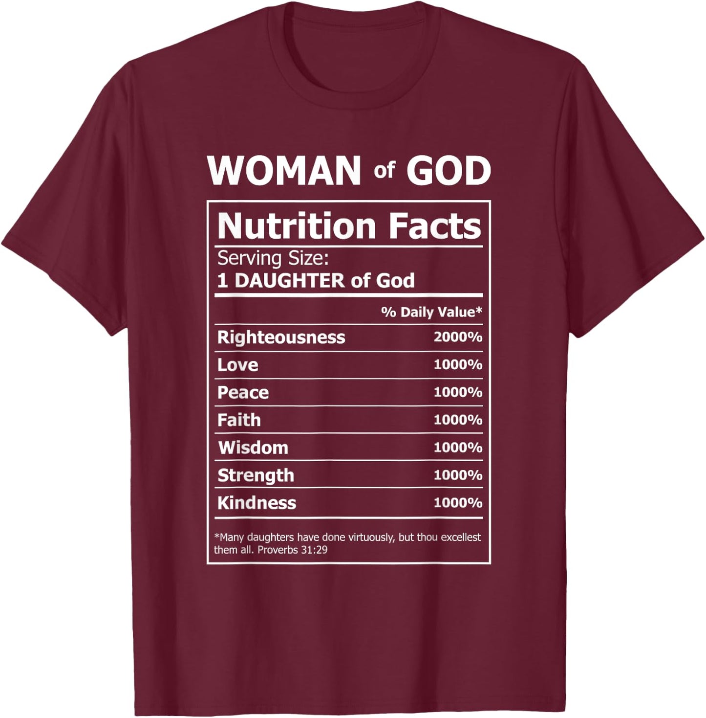 Faith Based Top Gifts Women Plus Size Christian Black Short Sleeve T-Shirt - T-Shirt | Maroon