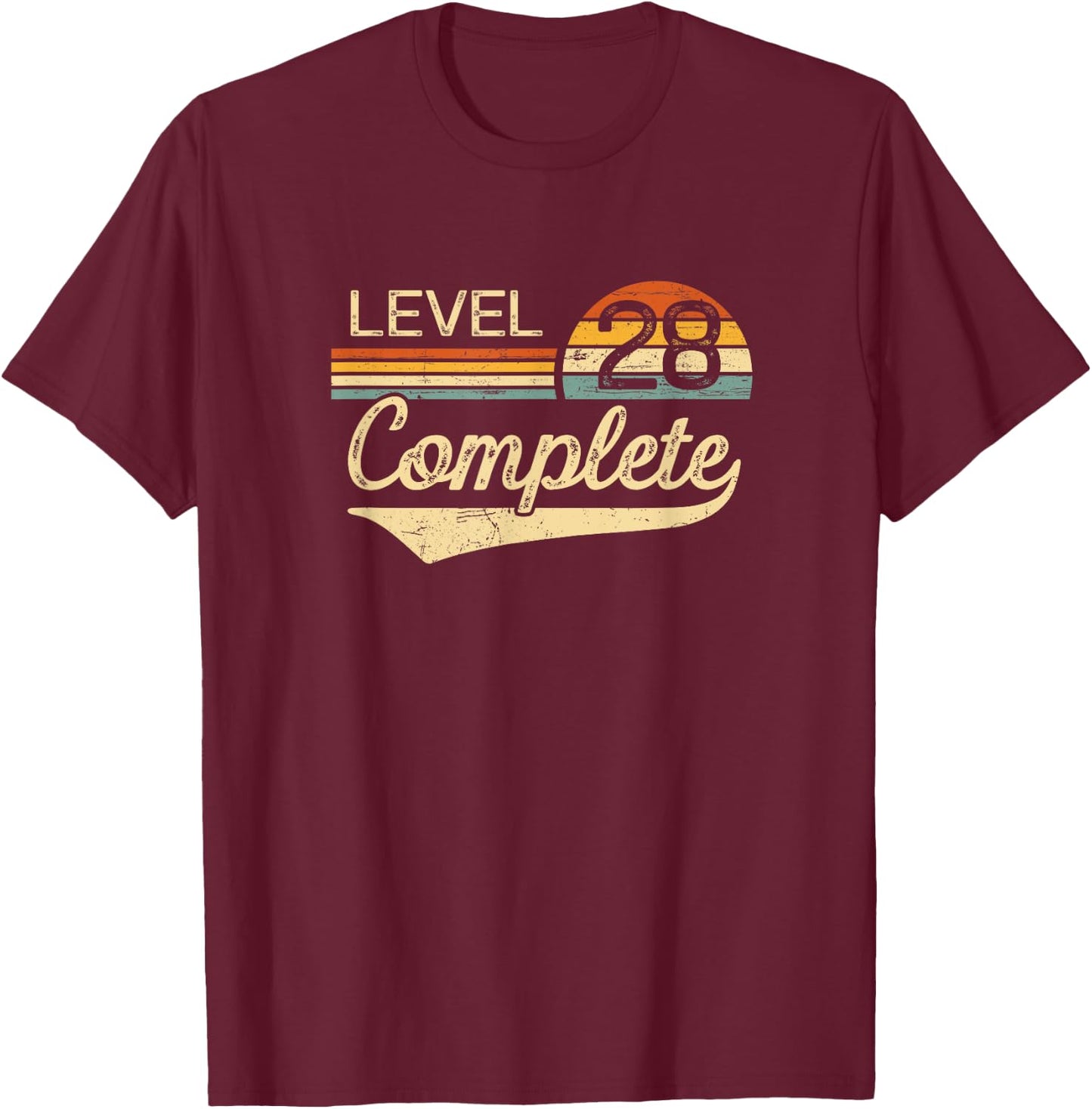 Level 28 Complete Vintage 28th Wedding Anniversary T-Shirt - T-Shirt | Maroon