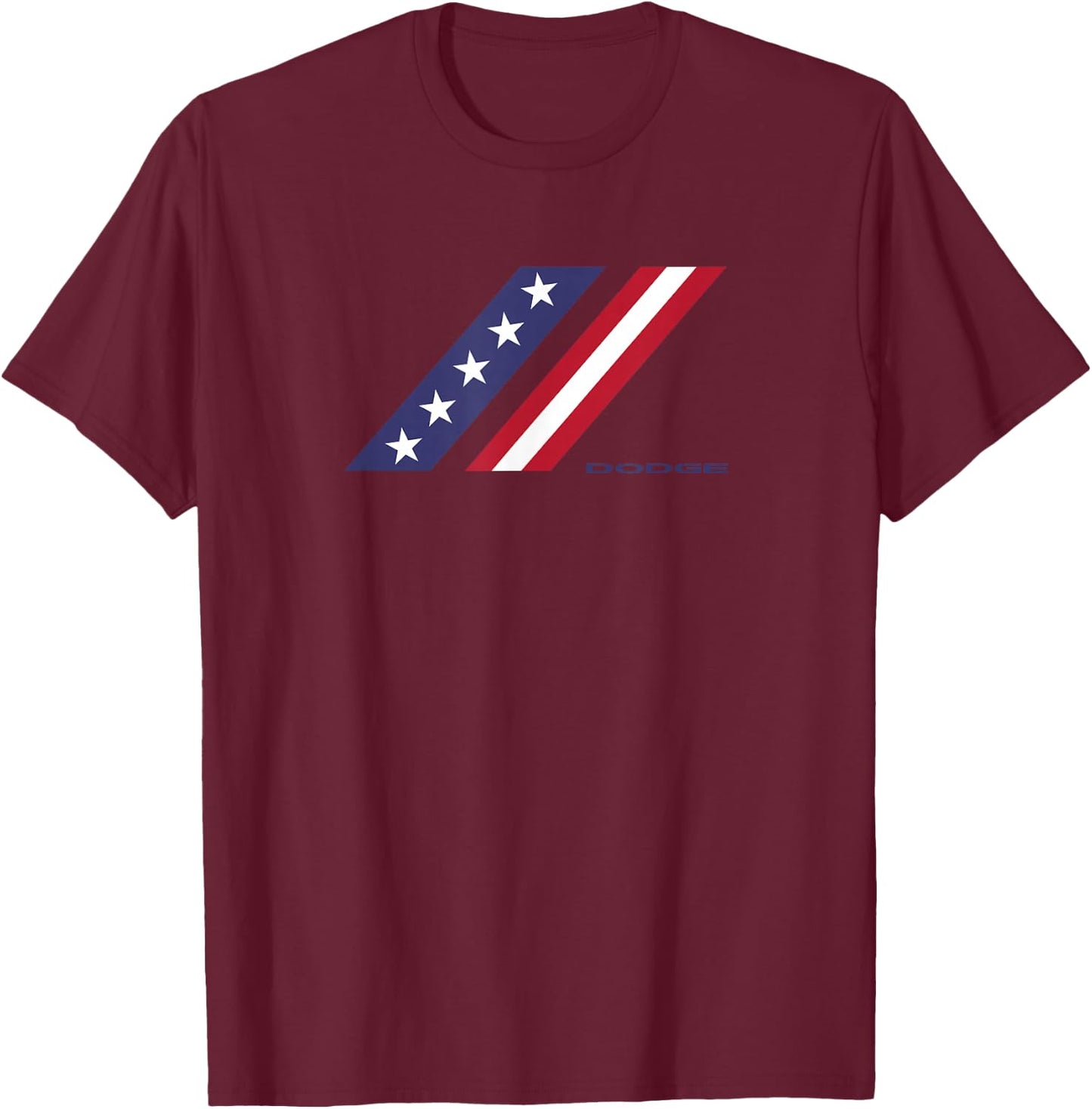 Dodge Stars and Stripes Rhombus Logo T-Shirt - T-Shirt | Maroon