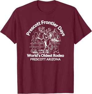Prescott Arizona Frontier Days World's Oldest Rodeo AZ T-Shirt - T-Shirt | Maroon