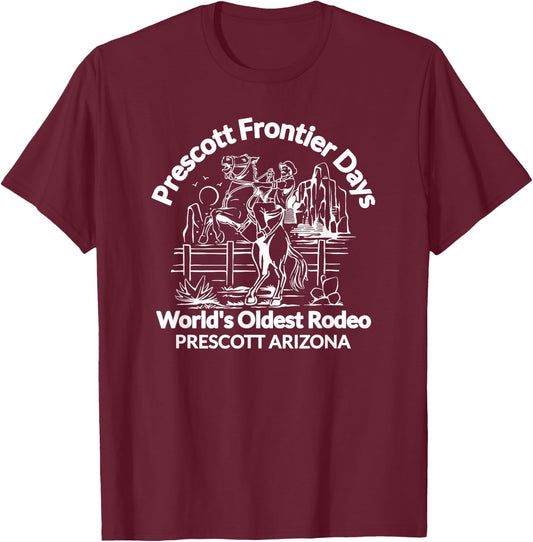 Prescott Arizona Frontier Days World's Oldest Rodeo AZ T-Shirt - T-Shirt | Maroon