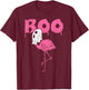 Boo Flamingo Ghost Fun Halloween Animal Bird Men Women Gift T-Shirt - T-Shirt | Maroon