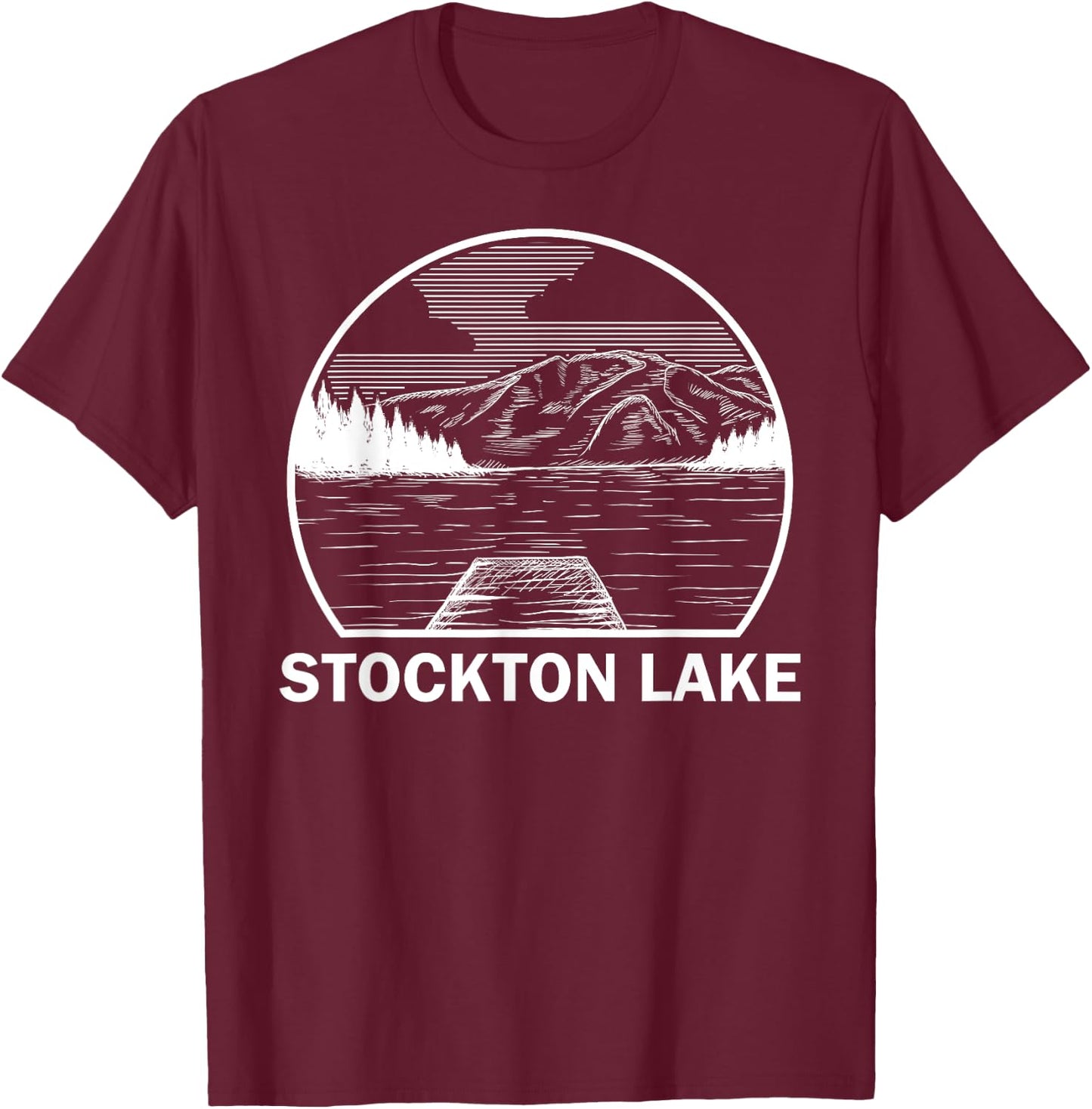 STOCKTON LAKE MISSOURI Funny Fishing Camping Summer Gift Men Women Kids T-Shirt - T-Shirt | Maroon