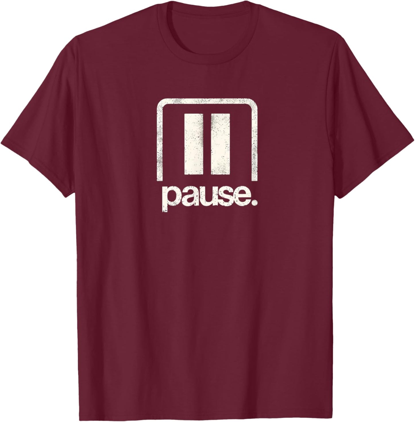 Pause Button Retro and Relaxed Vibes Gamer Costume T-Shirt - T-Shirt | Maroon
