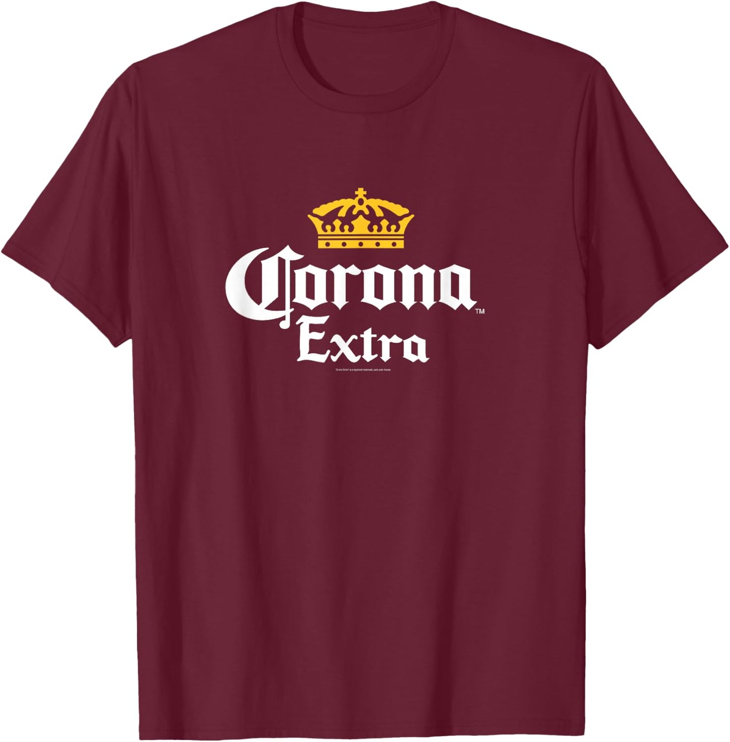 Officially Licensed Corona Extra Crown Logo T-Shirt - T-Shirt | Maroon