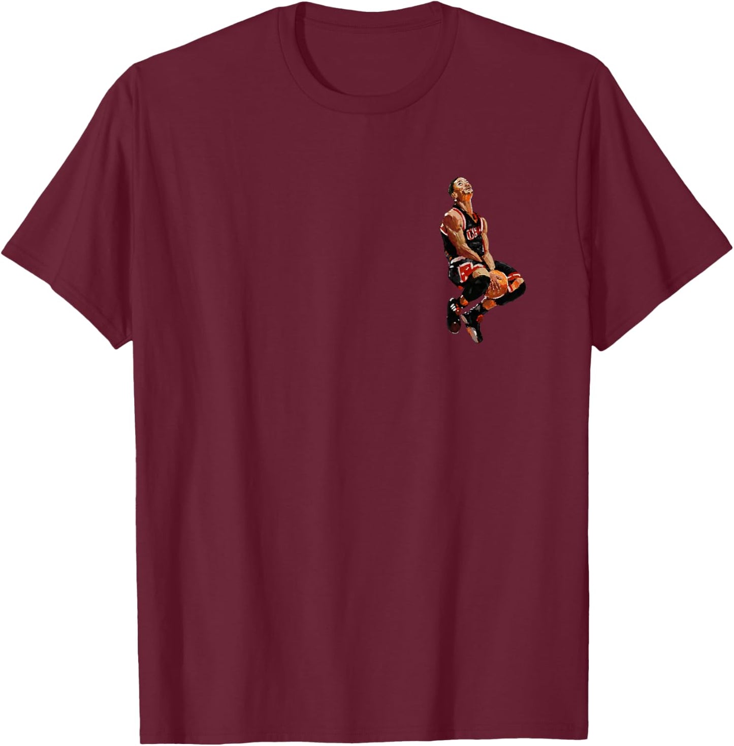 impressionistic d Rose Jersey Small T-Shirt - T-Shirt | Maroon