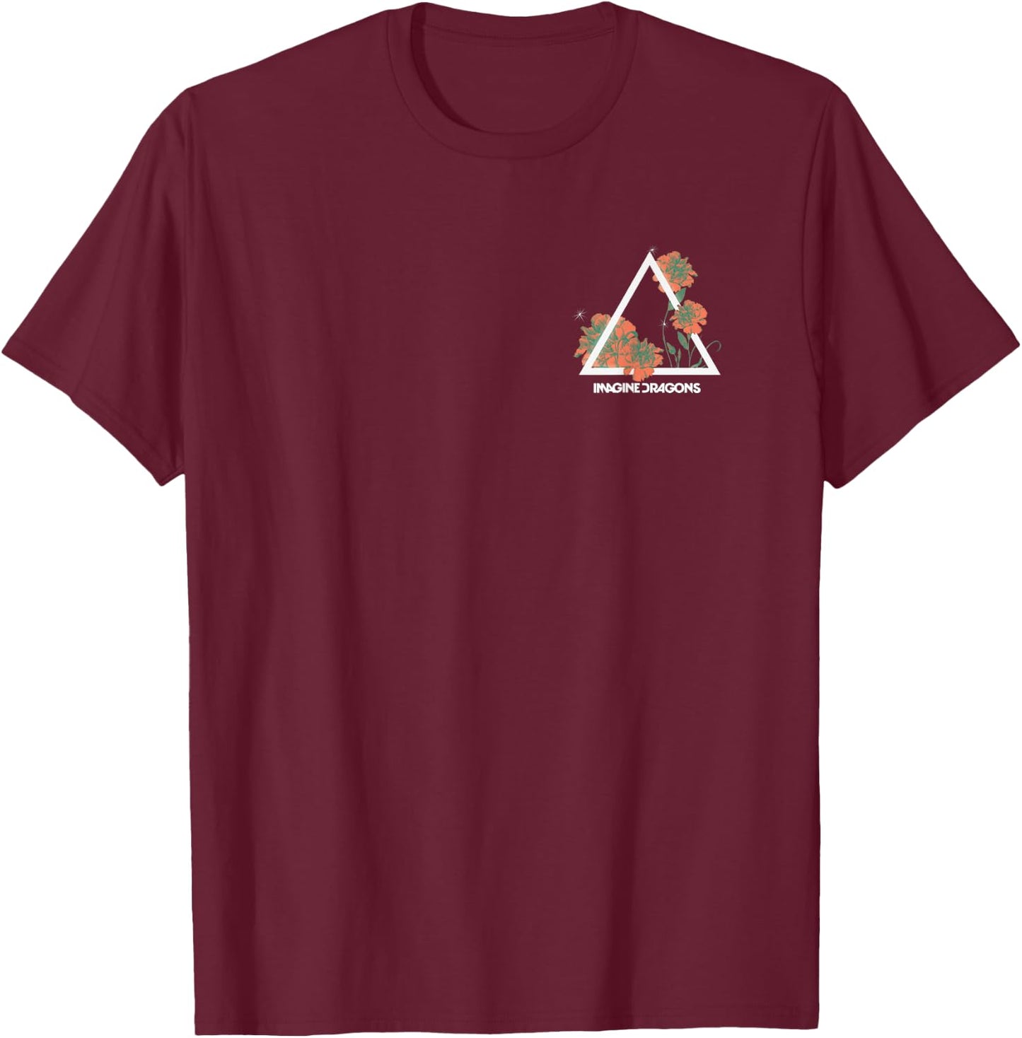Imagine Dragons Floral Prism T-Shirt - T-Shirt | Maroon
