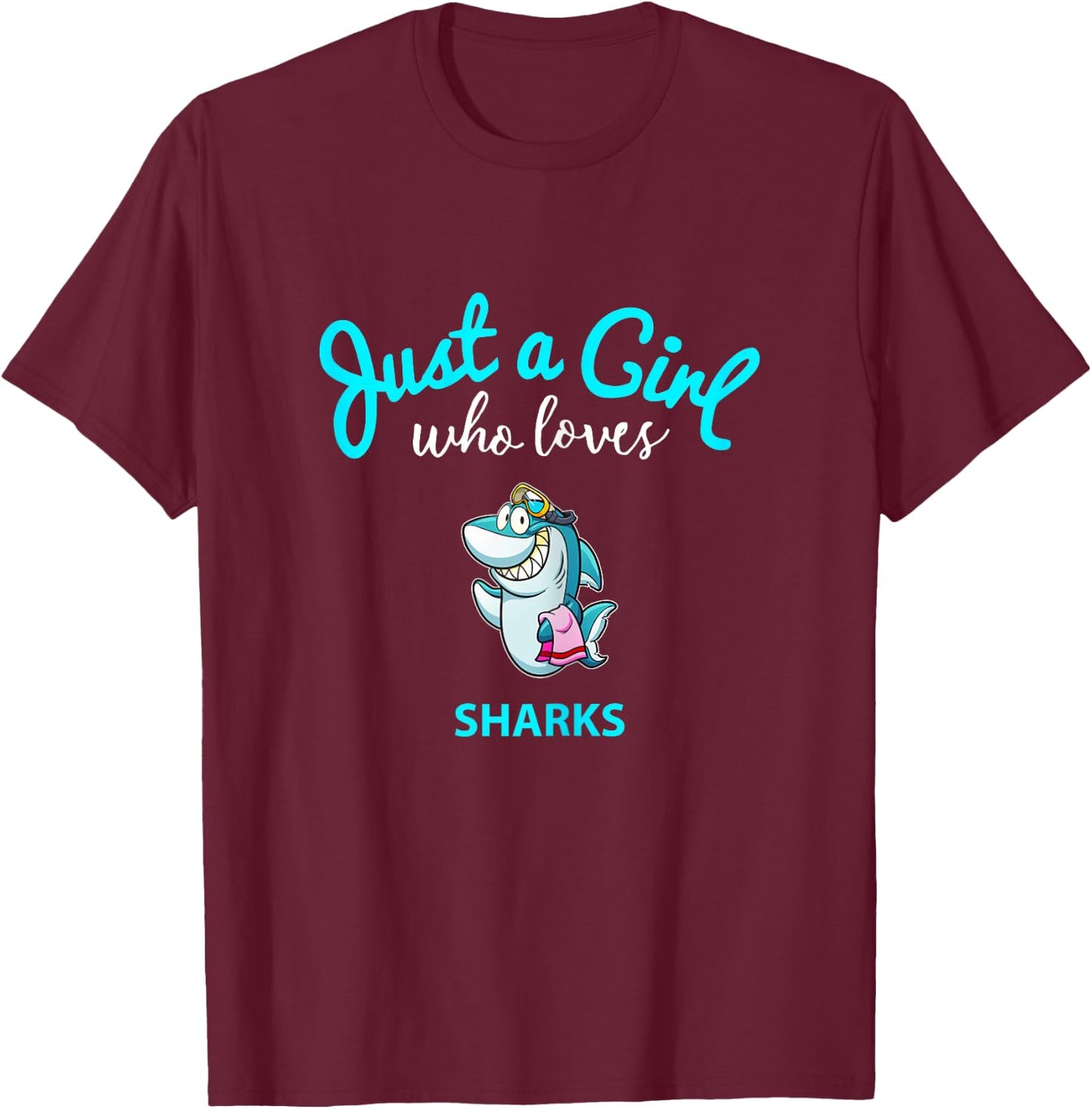 Shark Shirt for Girls | Kids Shark T-Shirt - T-Shirt | Maroon