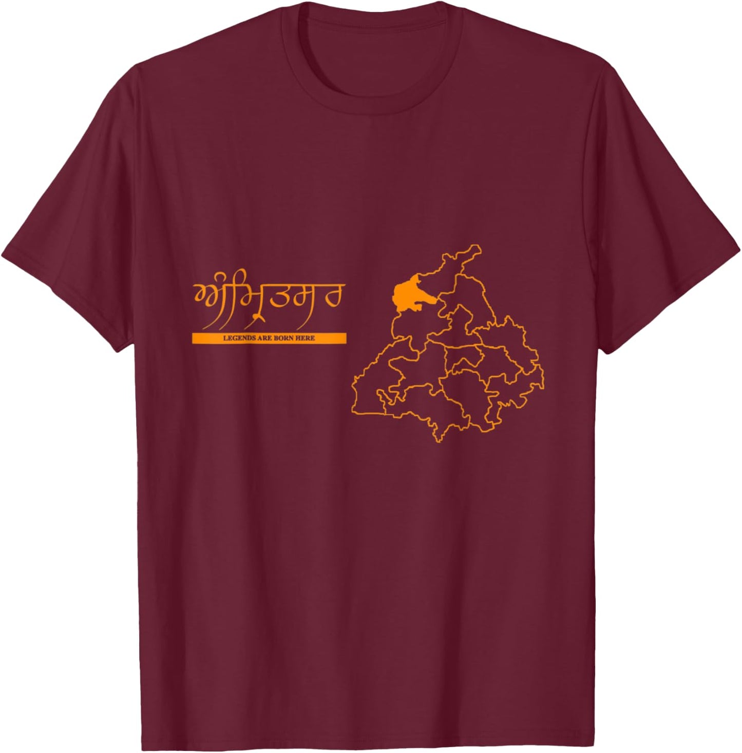 Amritsar-Legend are Born T-Shirt - T-Shirt | Maroon