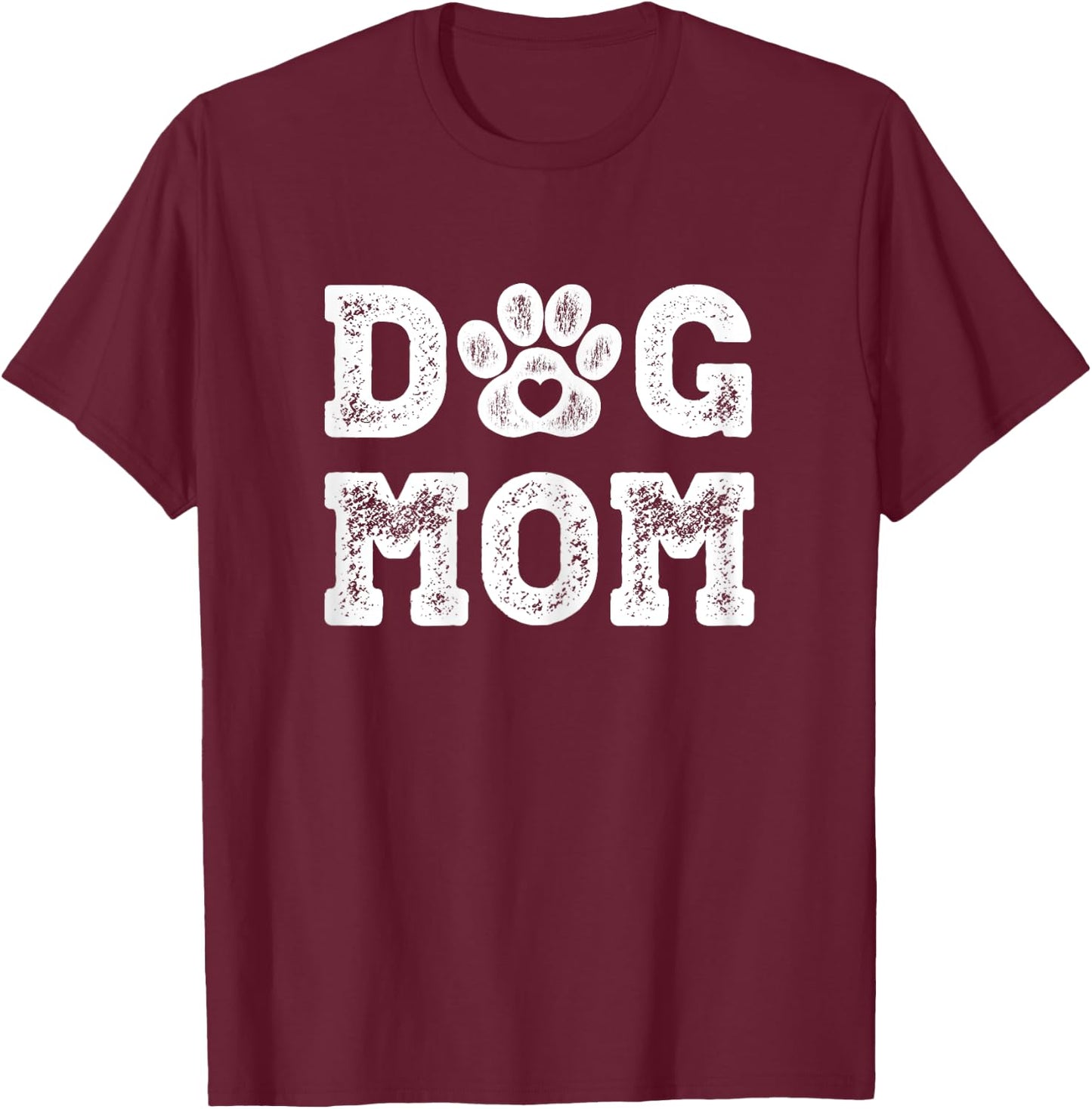 Dog Mom Gifts - Cute Puppy Paw Print T-Shirt - T-Shirt | Maroon
