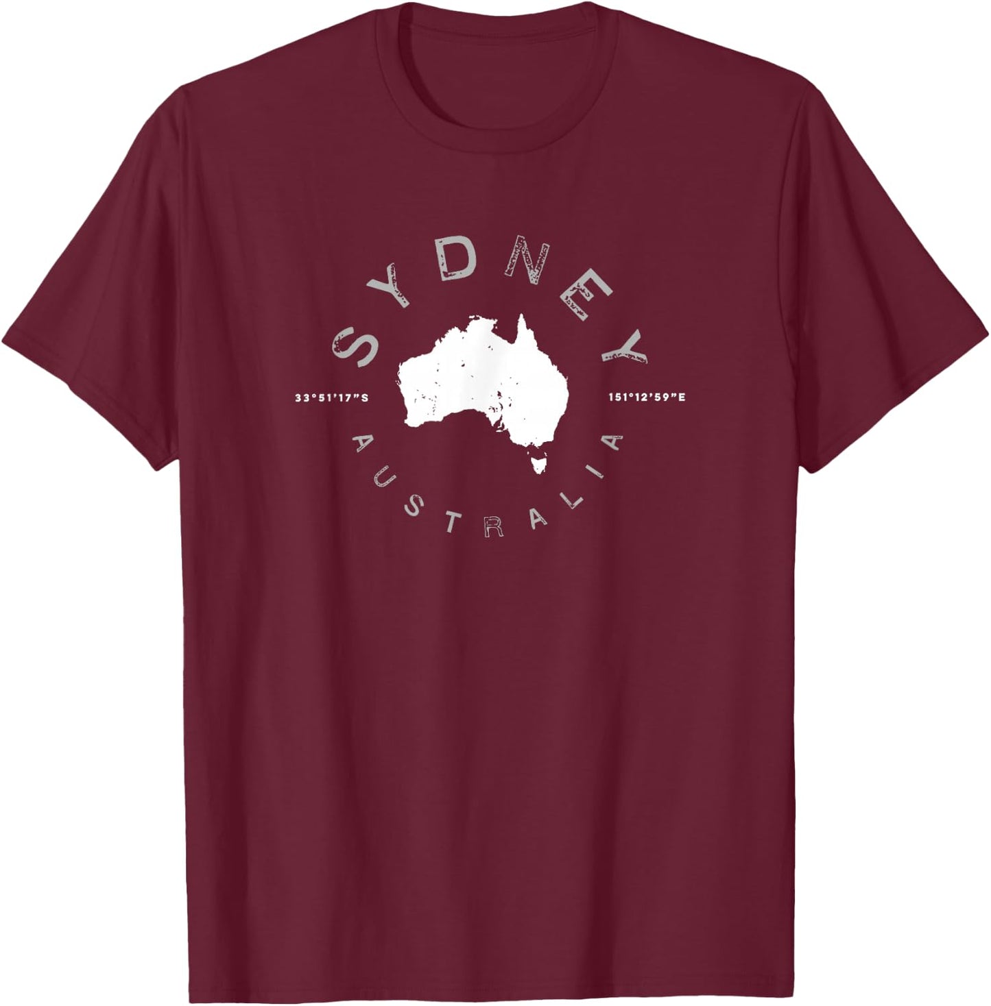 Sydney Australia Vintage Retro T-Shirt - T-Shirt | Maroon