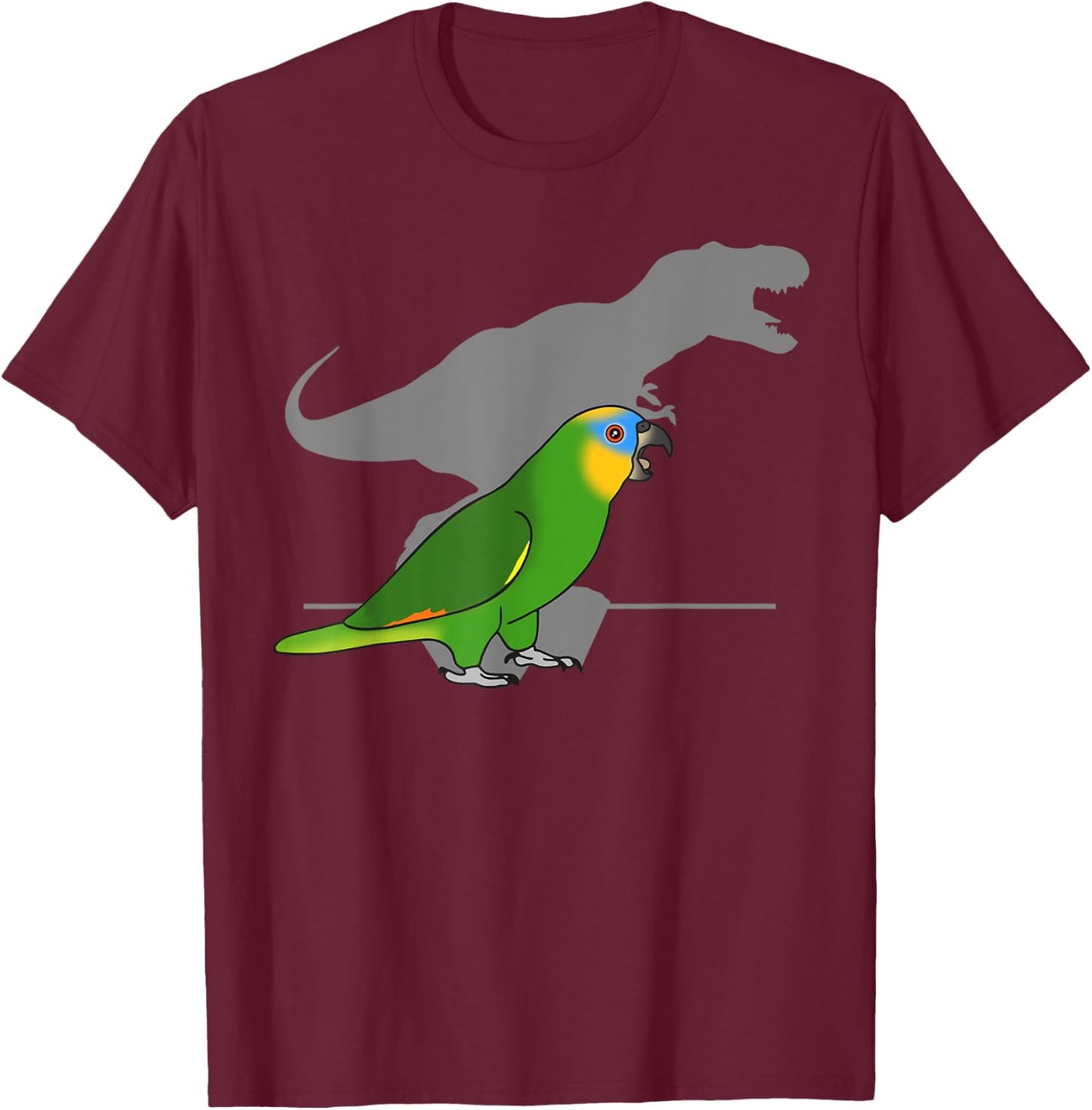 T-rex Orange winged Amazon Parrot Dinosaur Birb memes T-Shirt - T-Shirt | Maroon