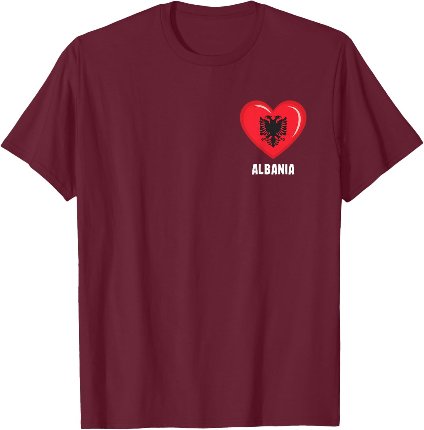 Albania Flag Shirt | Albanian T-Shirt - T-Shirt | Maroon