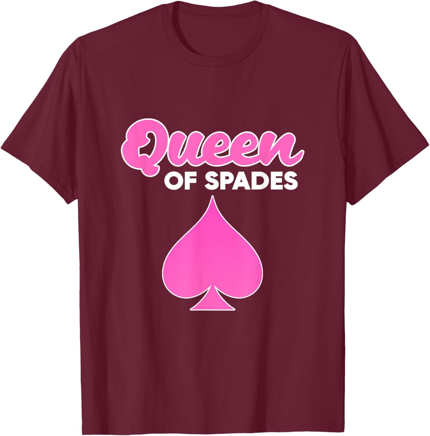 Spades Card Game Queen Spades T-Shirt - T-Shirt | Maroon