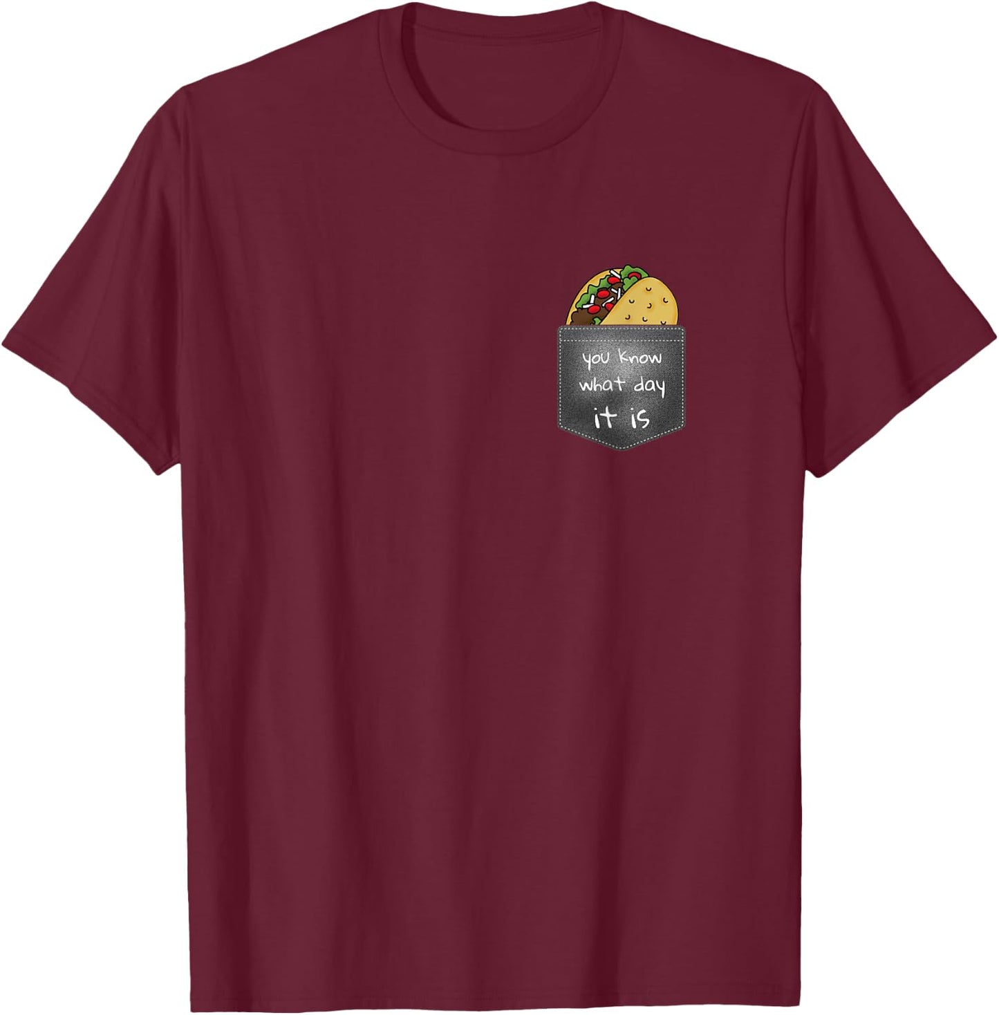 Taco Tuesday - Pocket Taco T-Shirt - T-Shirt | Maroon