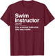 Swim Instructor Definition Normal Only Cooler Teacher Gift Women Girls Kids T-Shirt - T-Shirt | Maroon