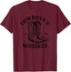 Vintage Linedance Cowboys And Whiskey Rodeo T-Shirt - T-Shirt | Maroon