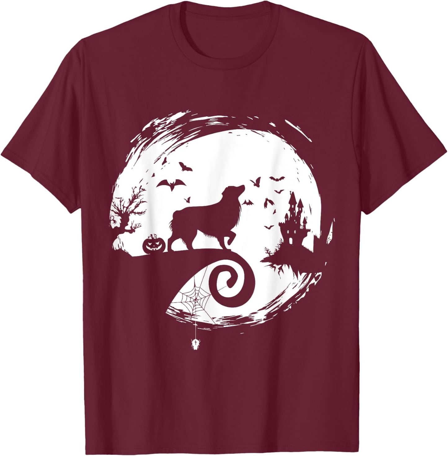 Aussie Halloween Costume Moon Silhouette Creepy T-Shirt - T-Shirt | Maroon