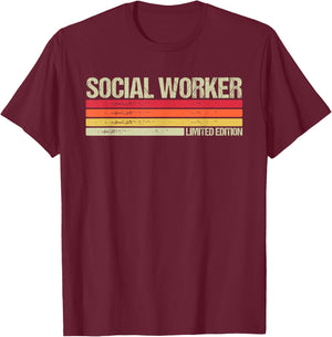 Social Worker Limited Edition Appreciation Thank You Graphic T-Shirt - T-Shirt | Maroon