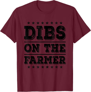 Dibs on The Farmer Funny Wife Girlfriend T-Shirt - T-Shirt | Maroon