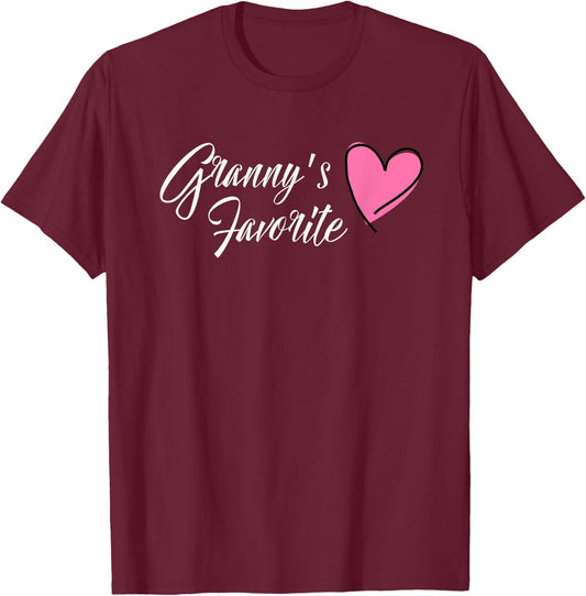 GRANNY'S FAVORITE Granddaughter Heart T-Shirt - T-Shirt | Maroon