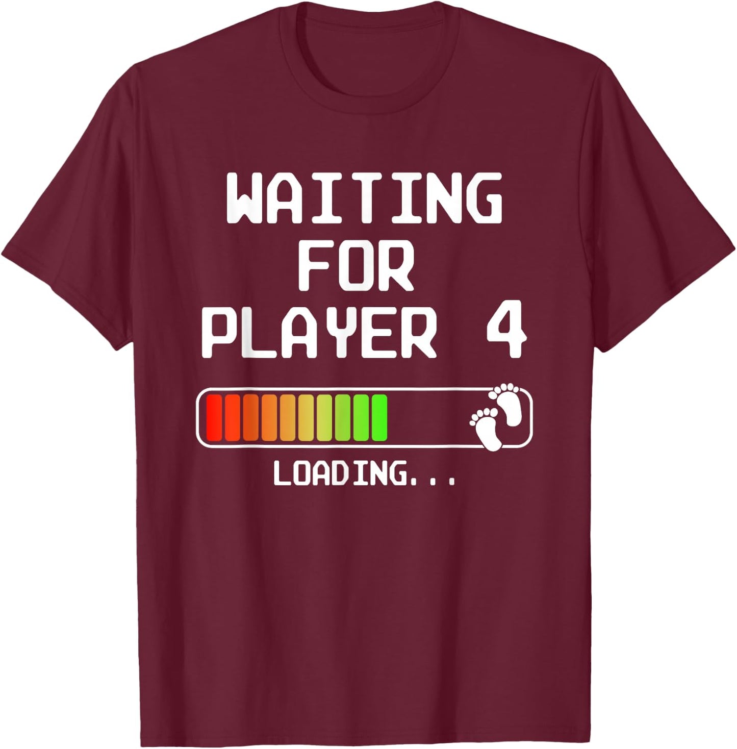 Gamer Pregnancy Announcement 2nd Baby Expectant Dad Player 4 T-Shirt - T-Shirt | Maroon