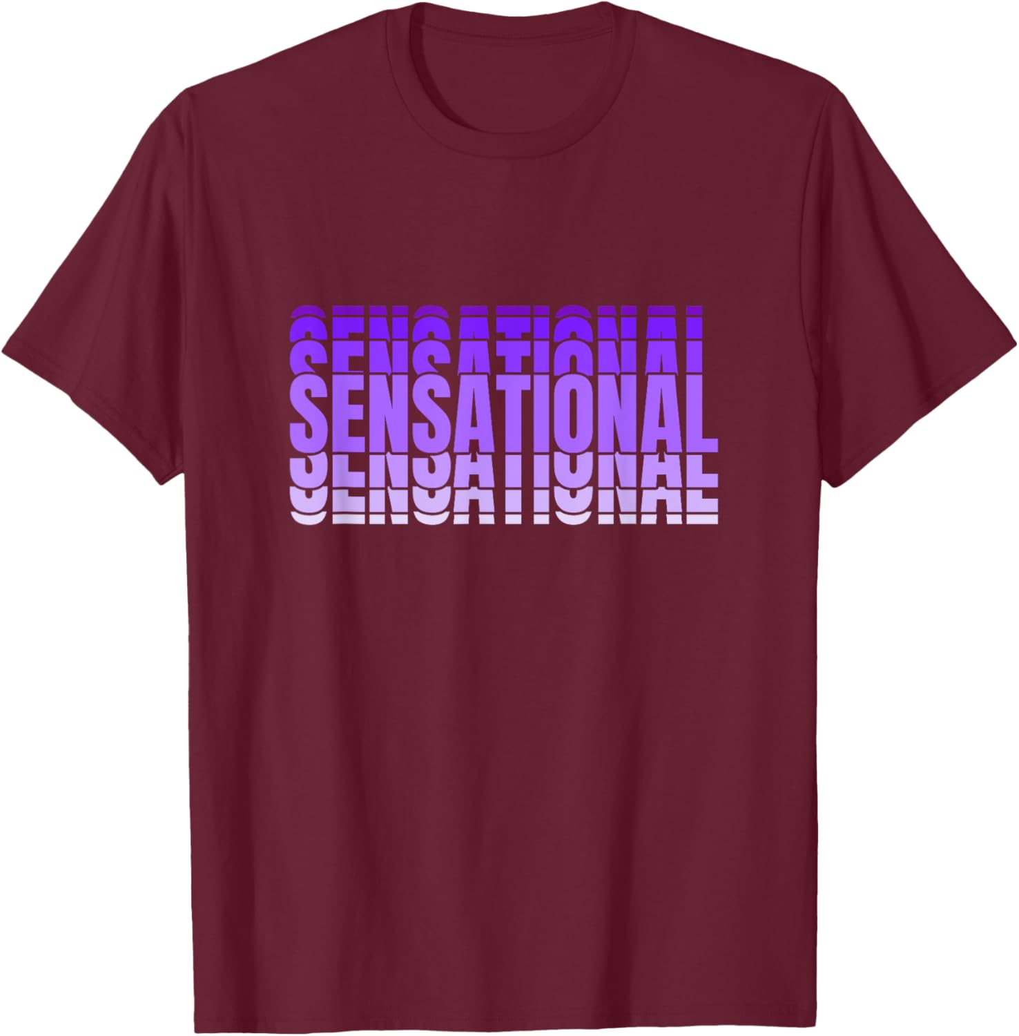 Purple Sensational Purple Color Graphic T-Shirt - T-Shirt | Maroon