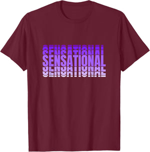 Purple Sensational Purple Color Graphic T-Shirt - T-Shirt | Maroon