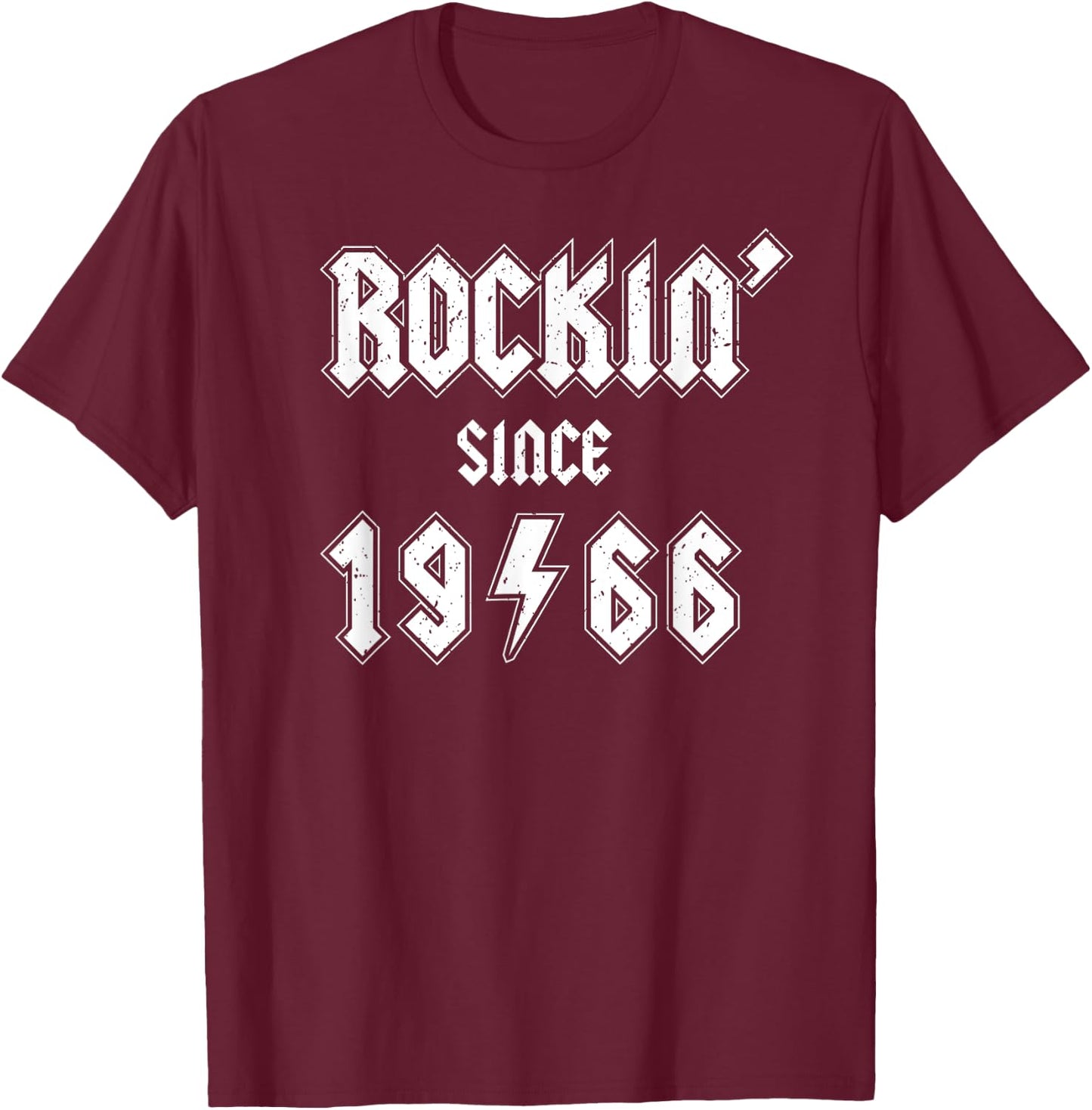 Rockin' Since 1966, Gen X Boomer Rocker Celebrate Birth Year T-Shirt - T-Shirt | Maroon