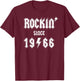 Rockin' Since 1966, Gen X Boomer Rocker Celebrate Birth Year T-Shirt - T-Shirt | Maroon