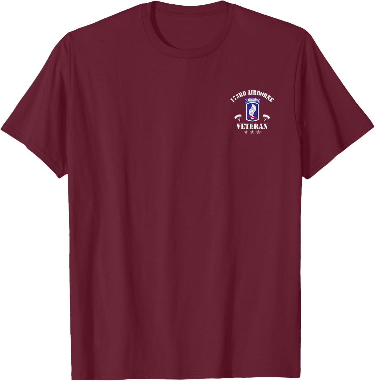 173rd Airborne Brigade Flag Veteran Airborne Paratrooper T-Shirt - T-Shirt | Maroon