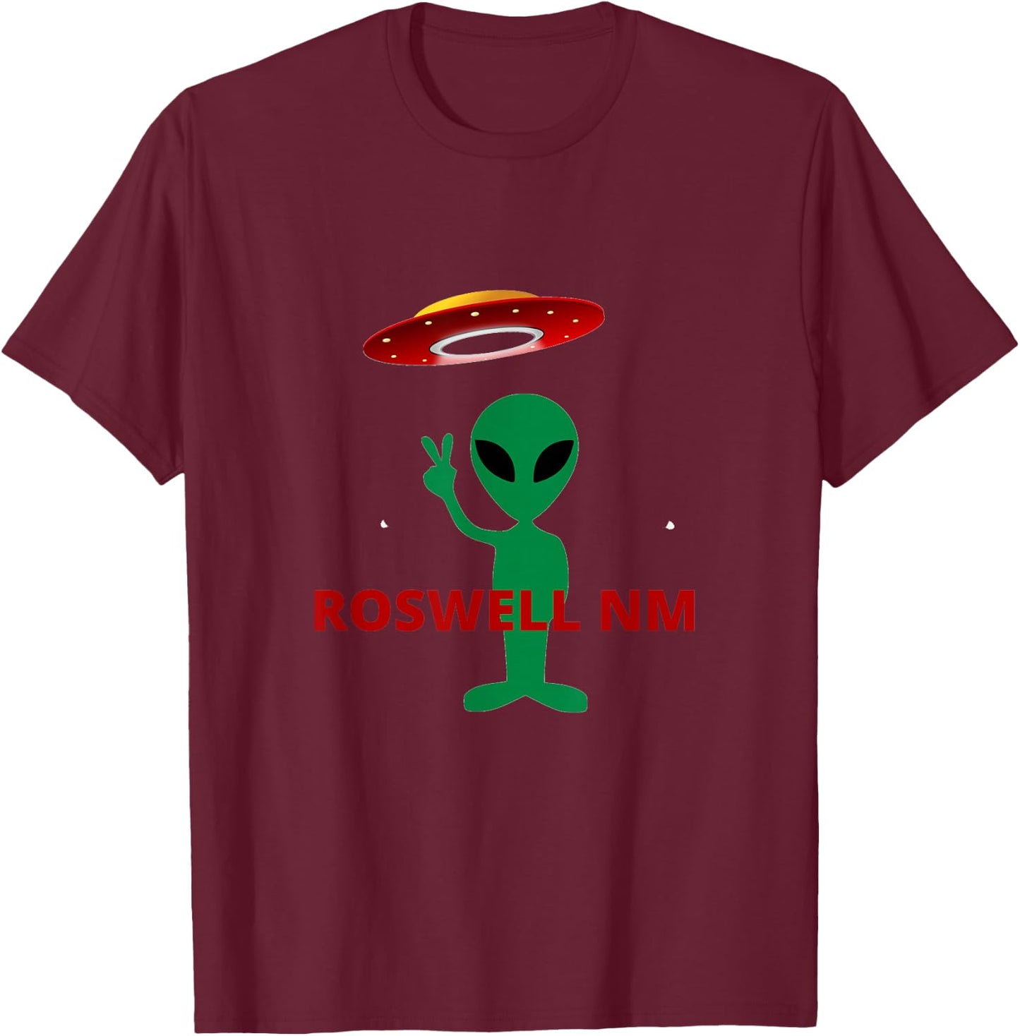 Roswell NM Alien UFO Abduction ETs Flying Saucer Men T-Shirt - T-Shirt | Maroon