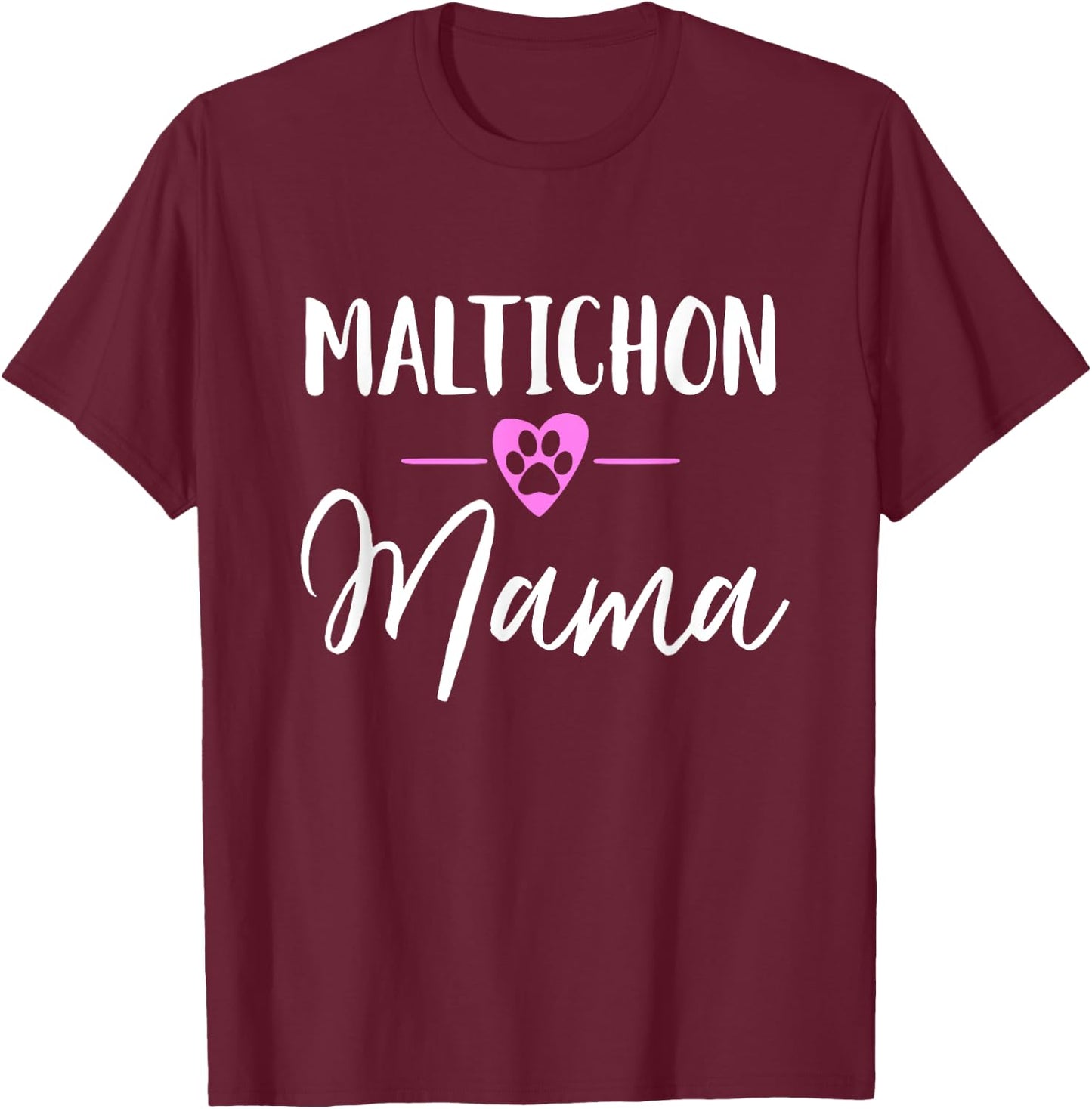 Maltichon Mama T-Shirt - T-Shirt | Maroon