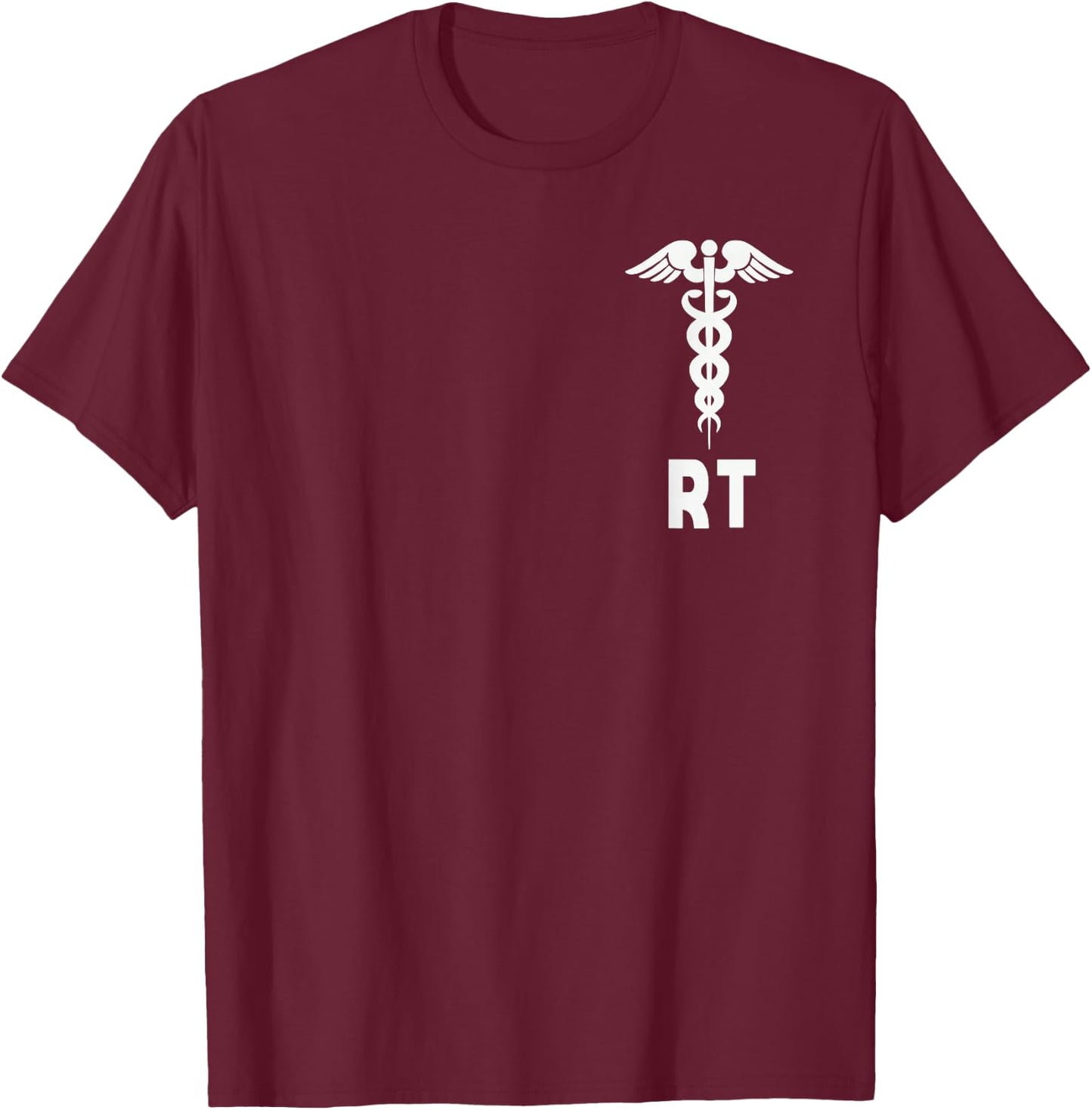 Respiratory Therapist RT Caduceus Medical Symbol Gift T-Shirt - T-Shirt | Maroon