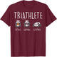 Triathlete Panda Eating Gaming Sleeping Cute Gamer Girls T-Shirt - T-Shirt | Maroon